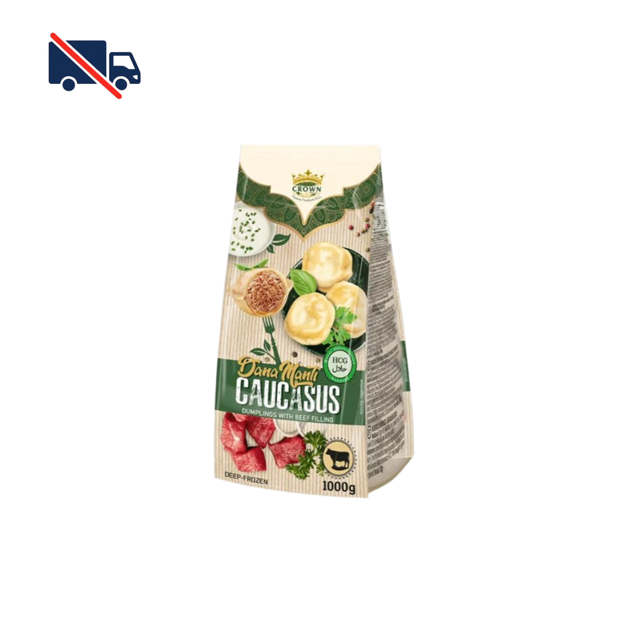Crown Caucasus halal pelmeni with beef filling - 1 kg
