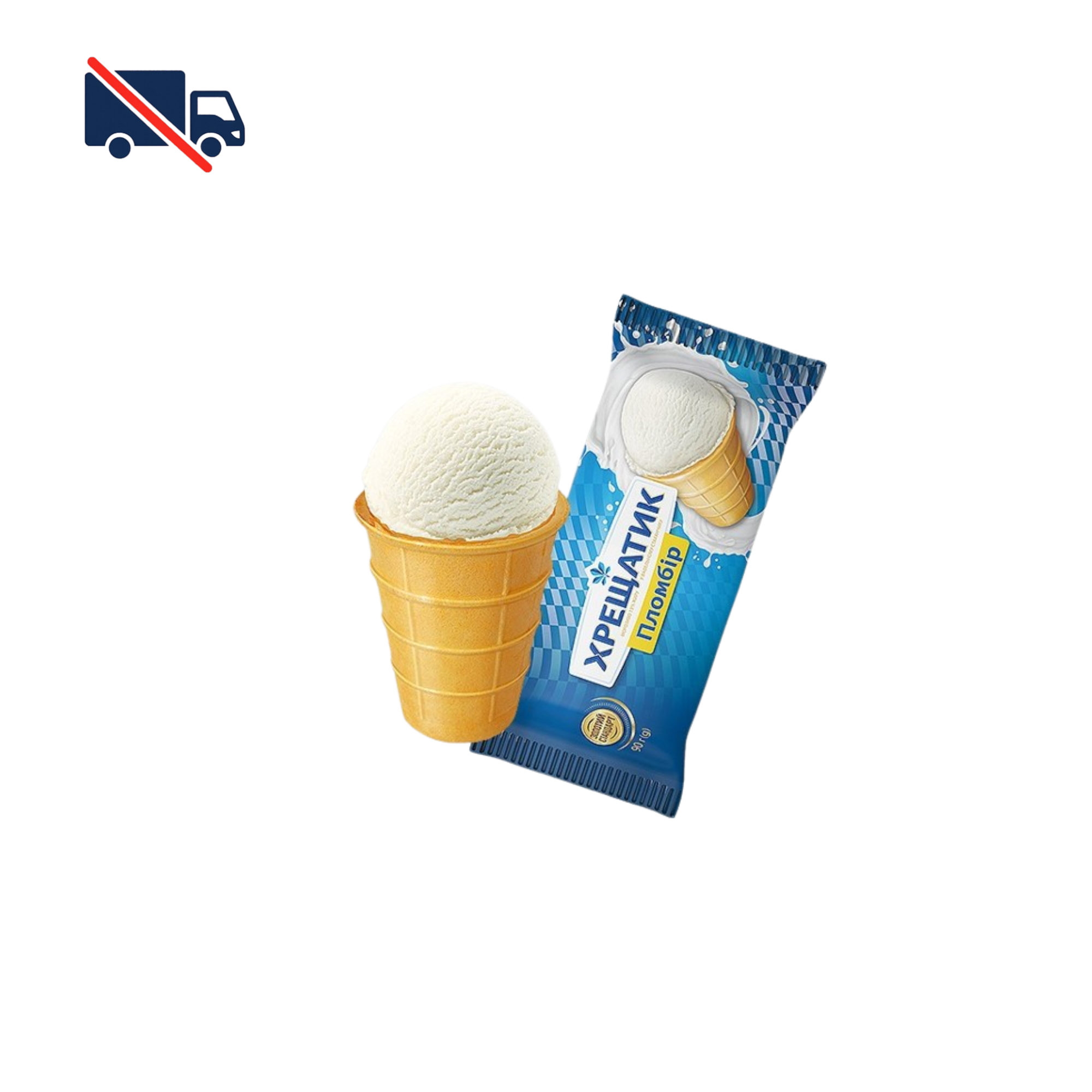 Kreshatik Plombir vanilla ice cream in waffle cup - 90 g