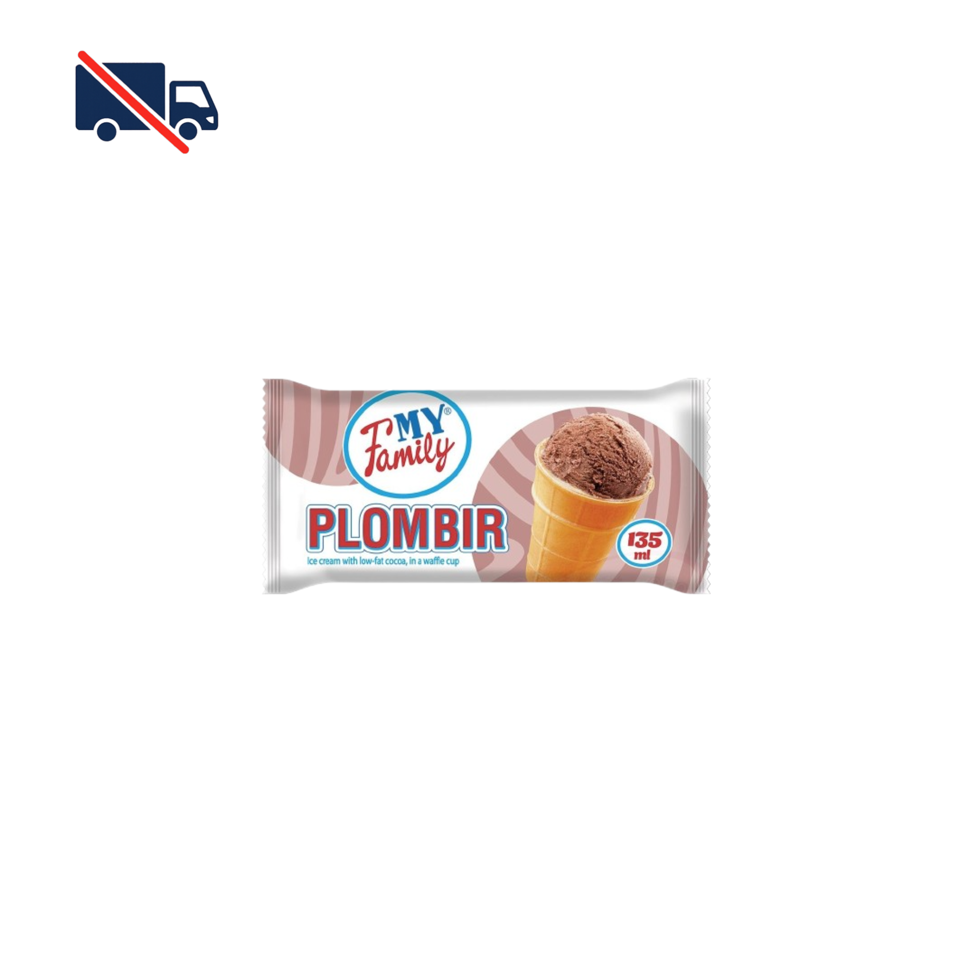 My Family Plombir chocolate ice cream in waffle cup - 75 g