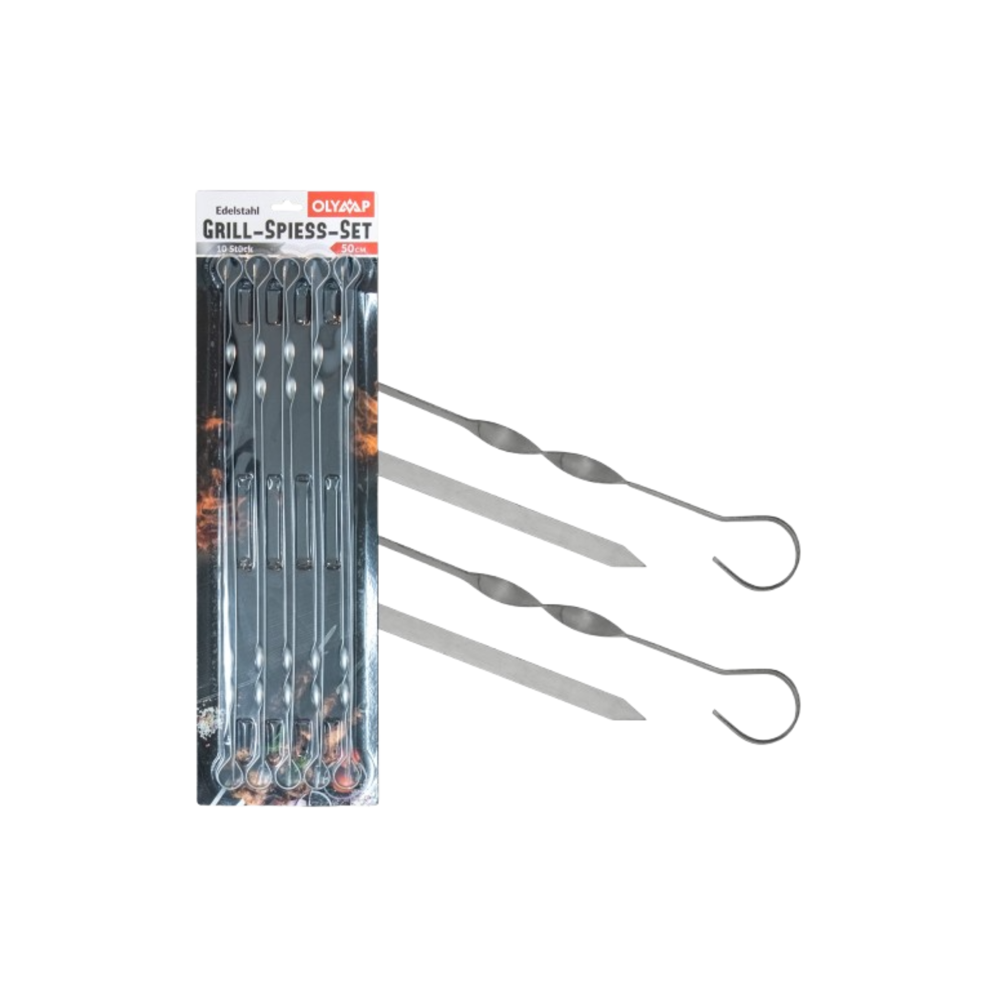 Olymp stainless steel grill skewer set (10 pcs, 50 cm)