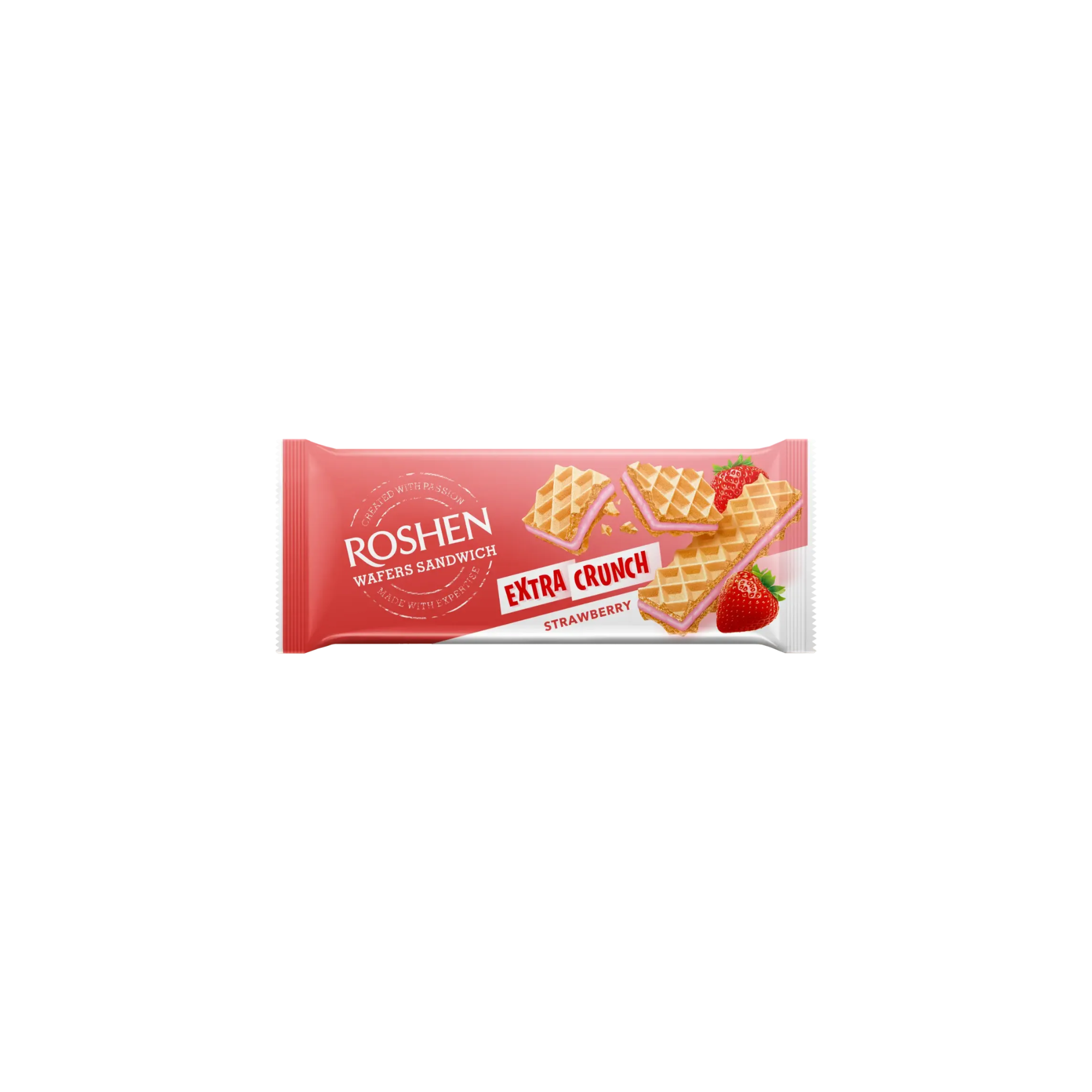 Roshen Extra Crunch sandwich wafers strawberry - 142 g