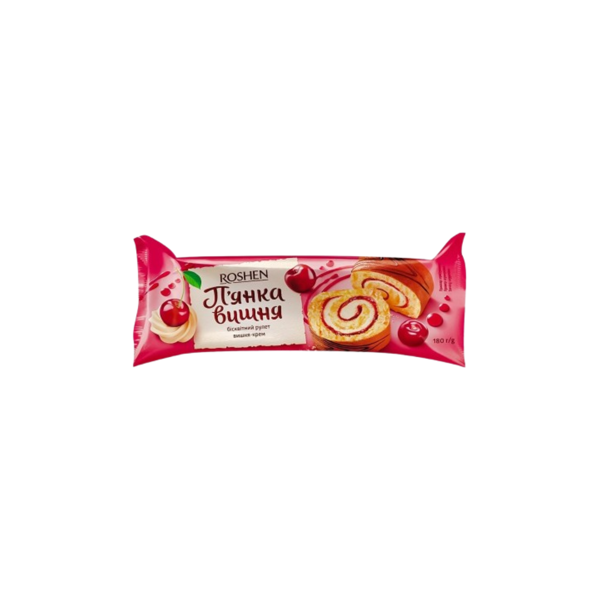 Roshen Cherry Liquor Swiss roll with alcohol & sour cherry flavoured filling - 180 g