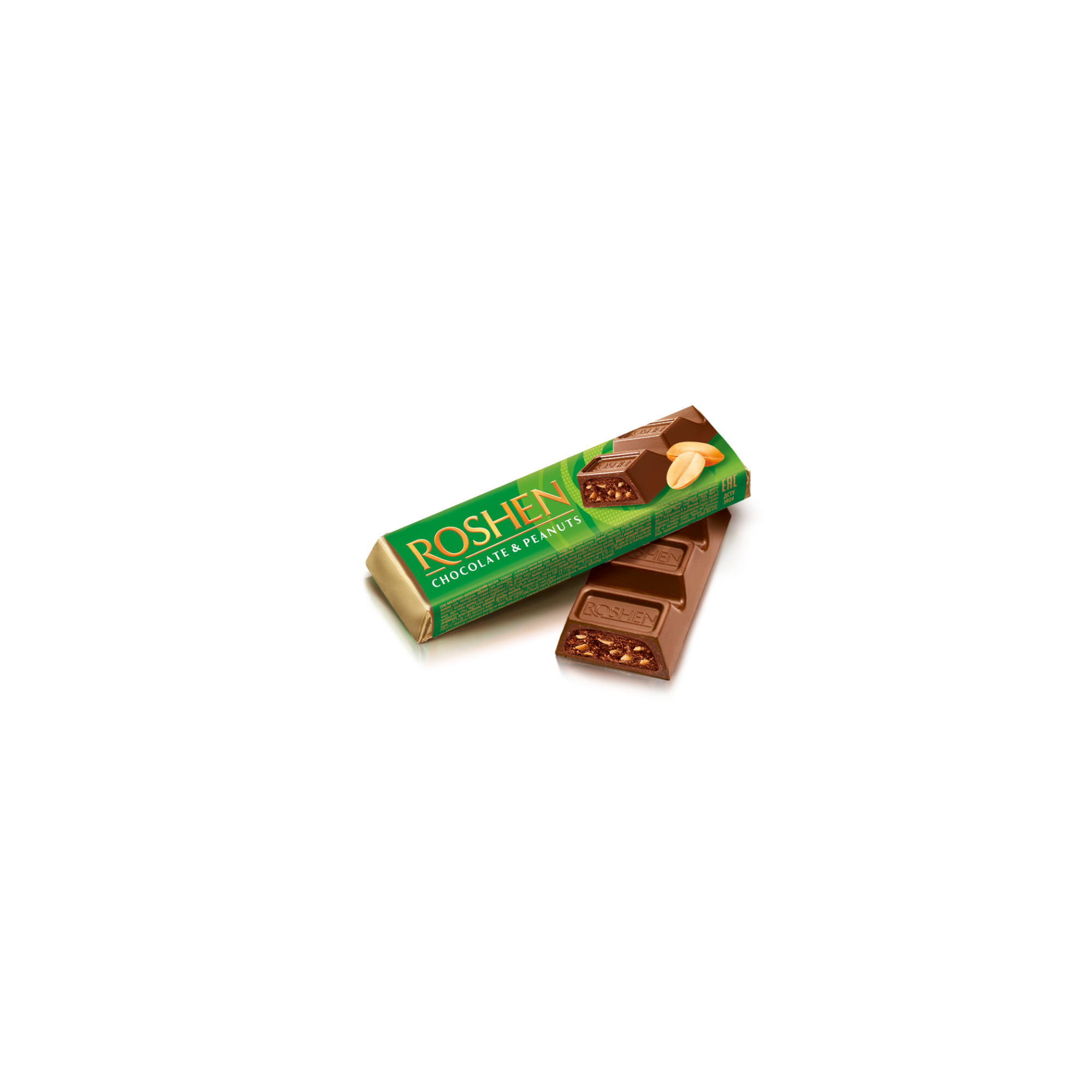 Roshen milk chocolate bar with crisps & peanuts - 38 g