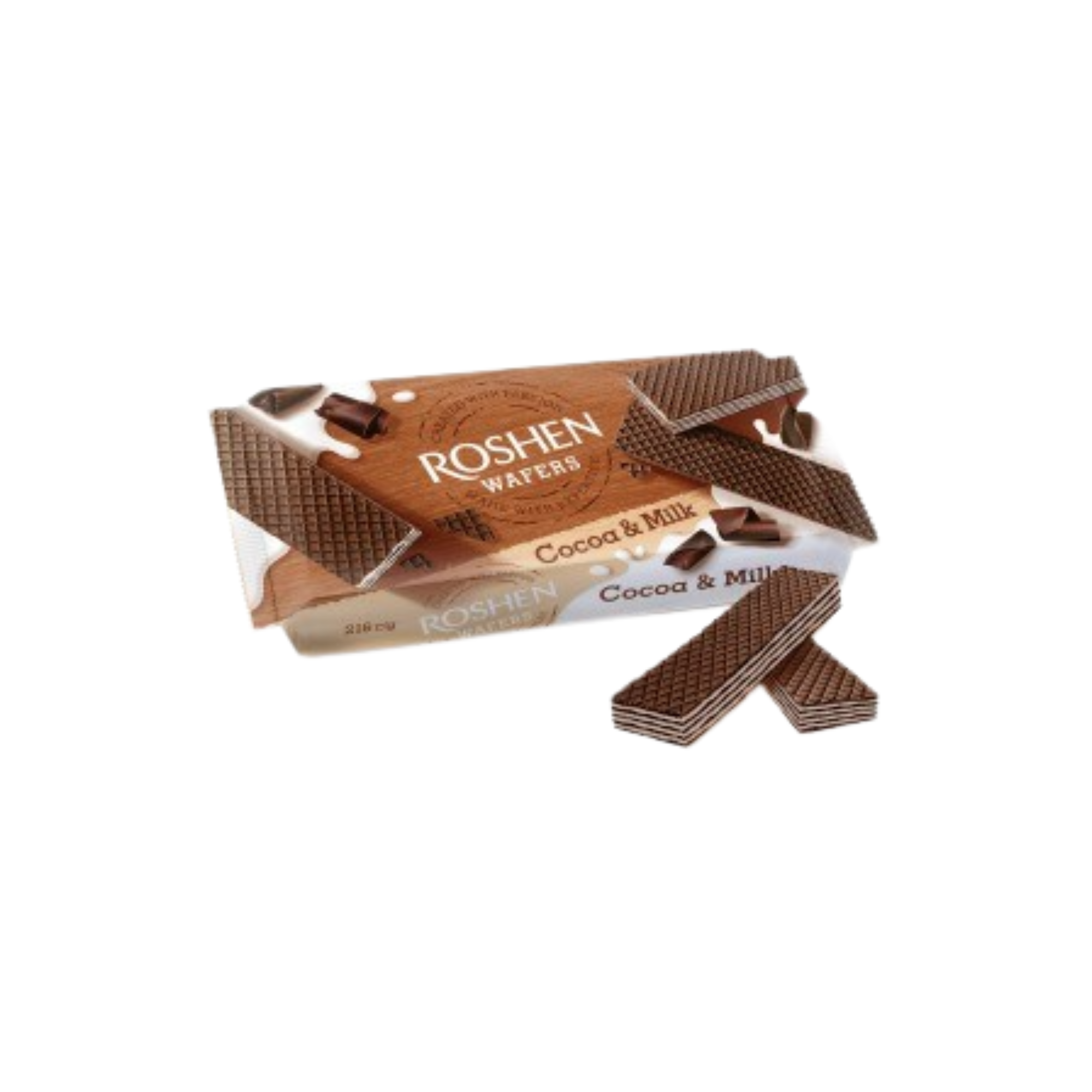 Roshen wafers cocoa & milk - 216 g